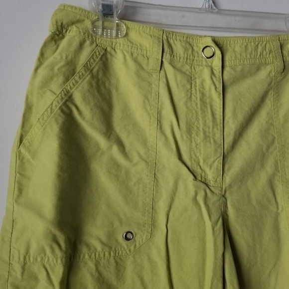Chico's Cargo Cropped Neon Lime Green Pants Size 1.5 - Picture 8 of 10